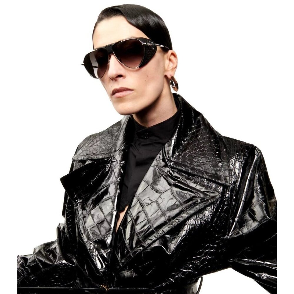ALAIA Spoiler Pilot Sunglasses Silver - Picture 2 of 10